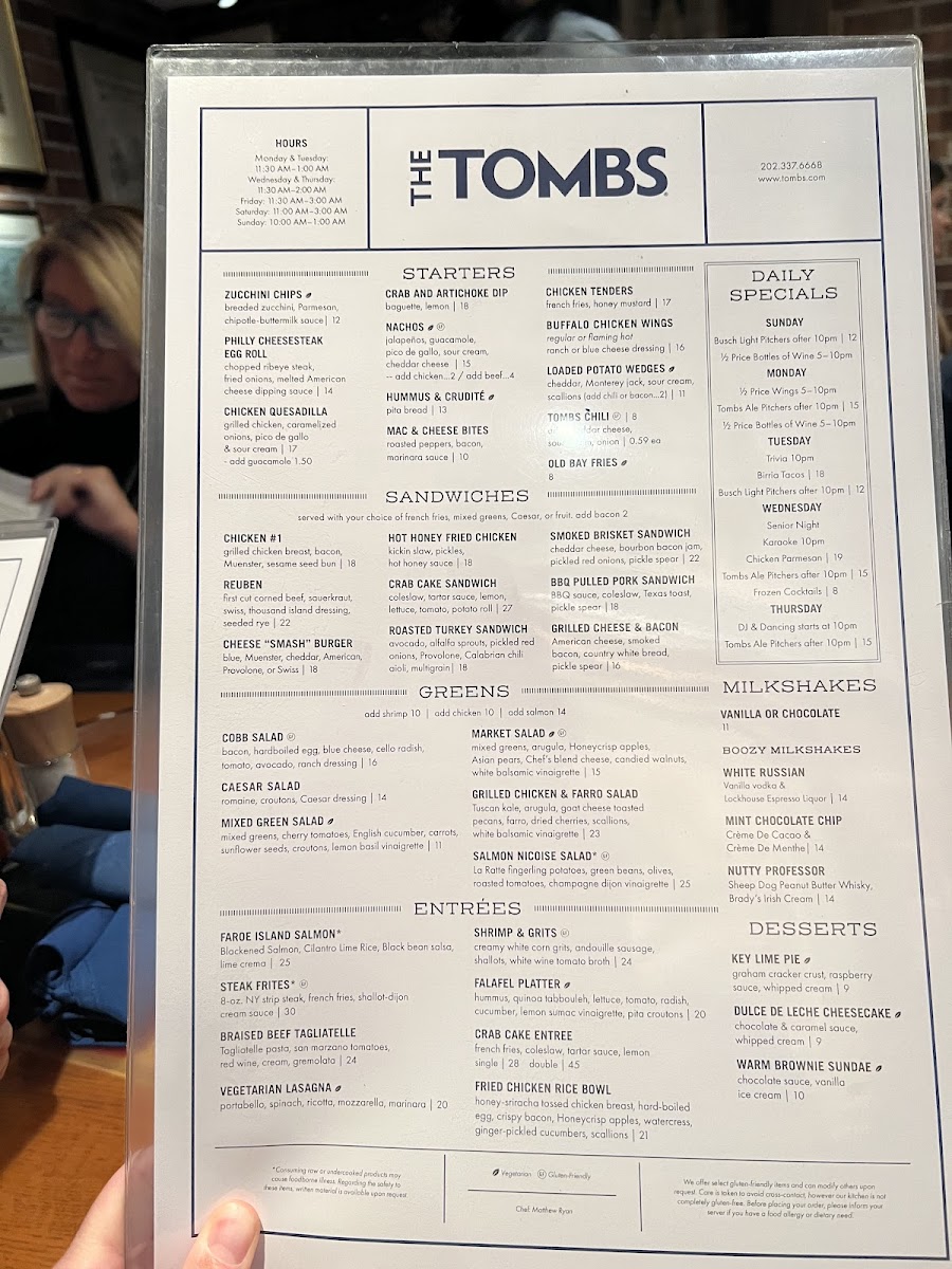 The Tombs Menu - Image 1